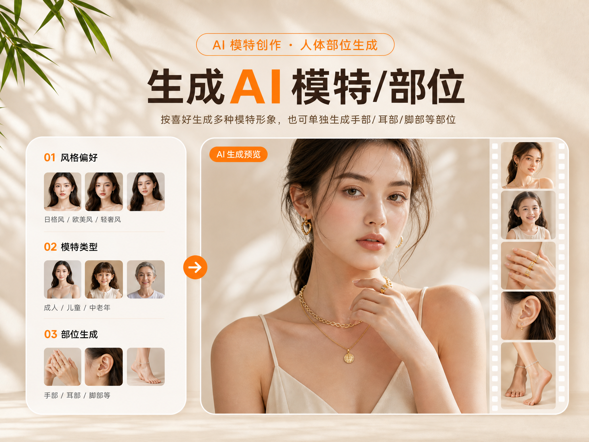 生成 AI 模特/部位